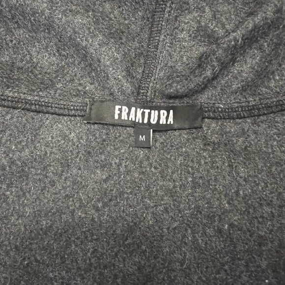 Fraktura Asymmetrical Wool Sleeveless Hooded Cloak Vest Coat Gray Size Medium - Picture 9 of 9